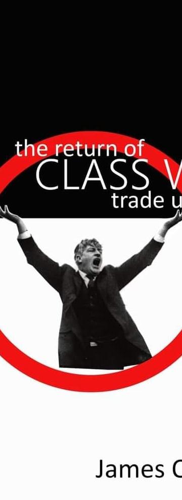 The cover of the book, with a red circle surrounding a picture of Jim Larkin