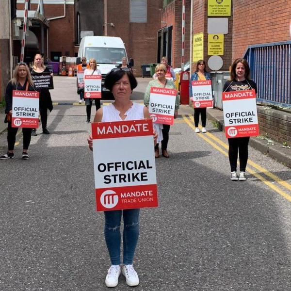 Debenhams workers on the picket line