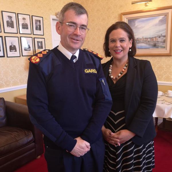 Garda Commissioner Drew Harris with Mary Lou McDonald