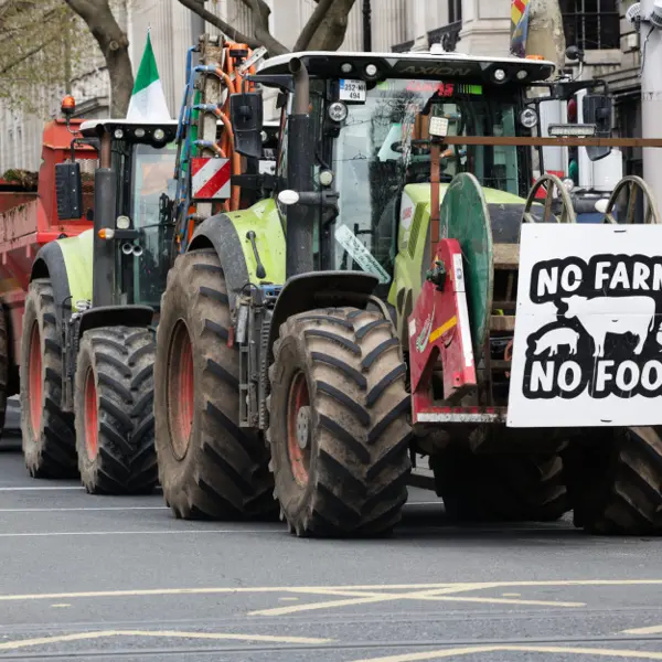 tractors block Dublin streets