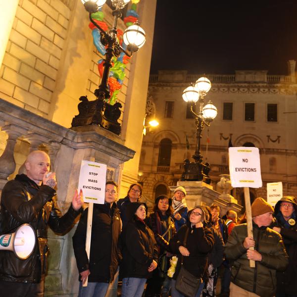 Tathony House tenants protest outside City Hall Dublin