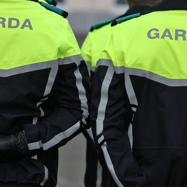 Guards standing with backs to camera