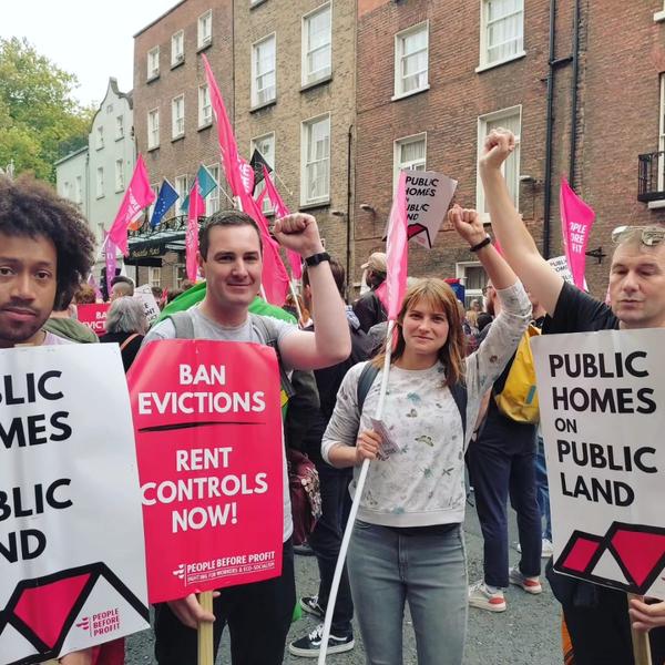 Housing protesters in Dublin in 2023