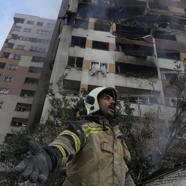 Iranian building after Israeli bombing
