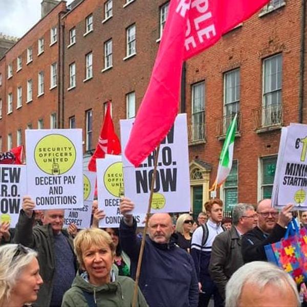 Security Workers on Cost of Living protest