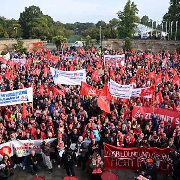 Volkswagen workers' protest in Germany
