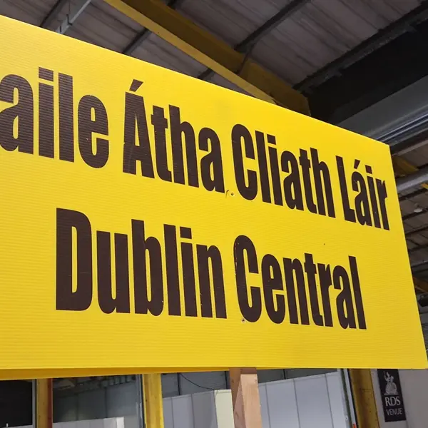 Sign at vote count centre